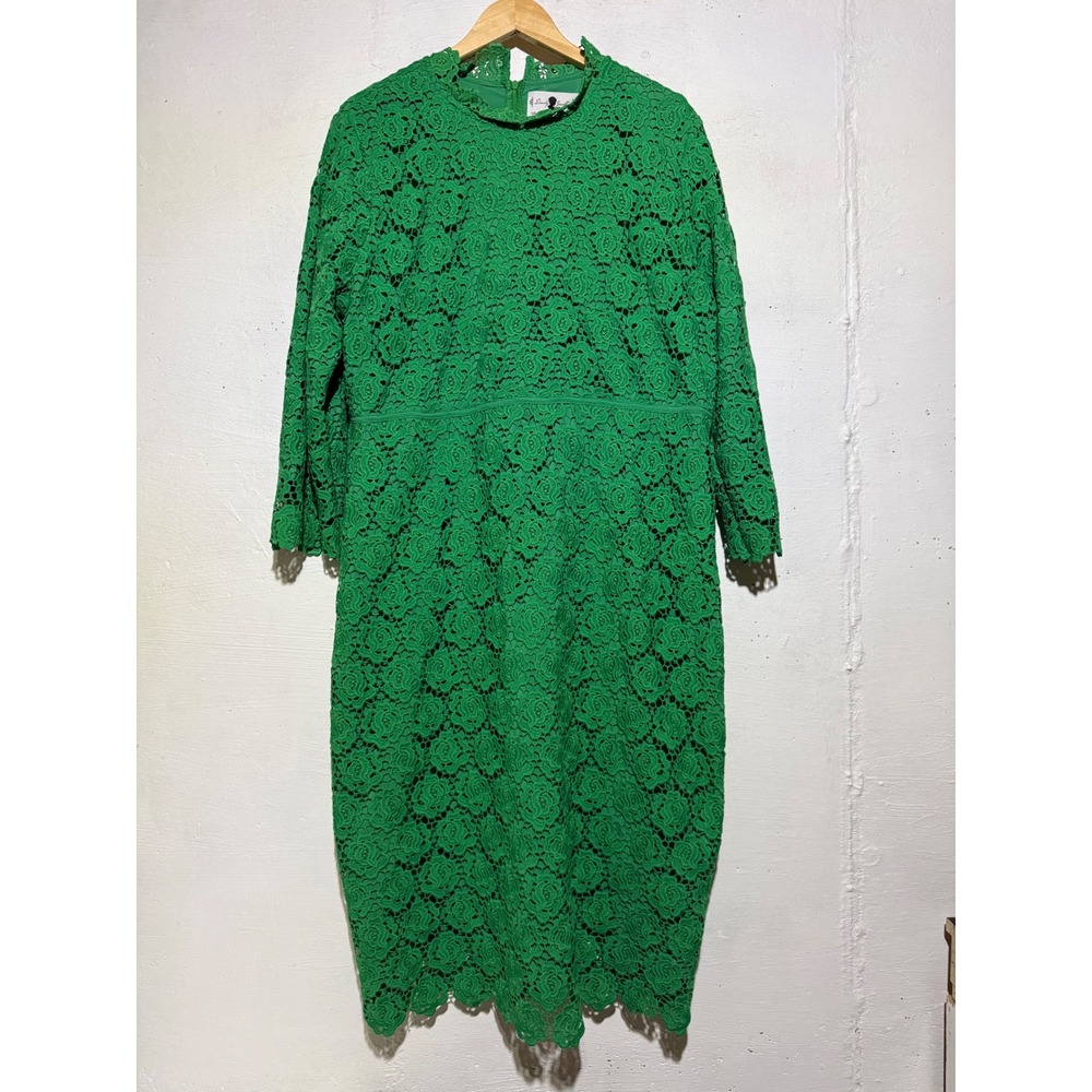 Dainty Jewell's Women Floral Lace Midi Dress 3X Cotton Modest Wedding Garden